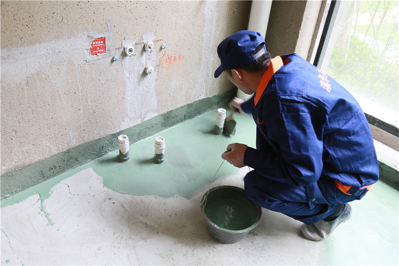 地面防水层完工效果