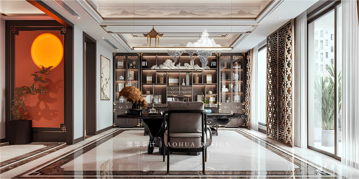 武汉别墅装修,新中式风格