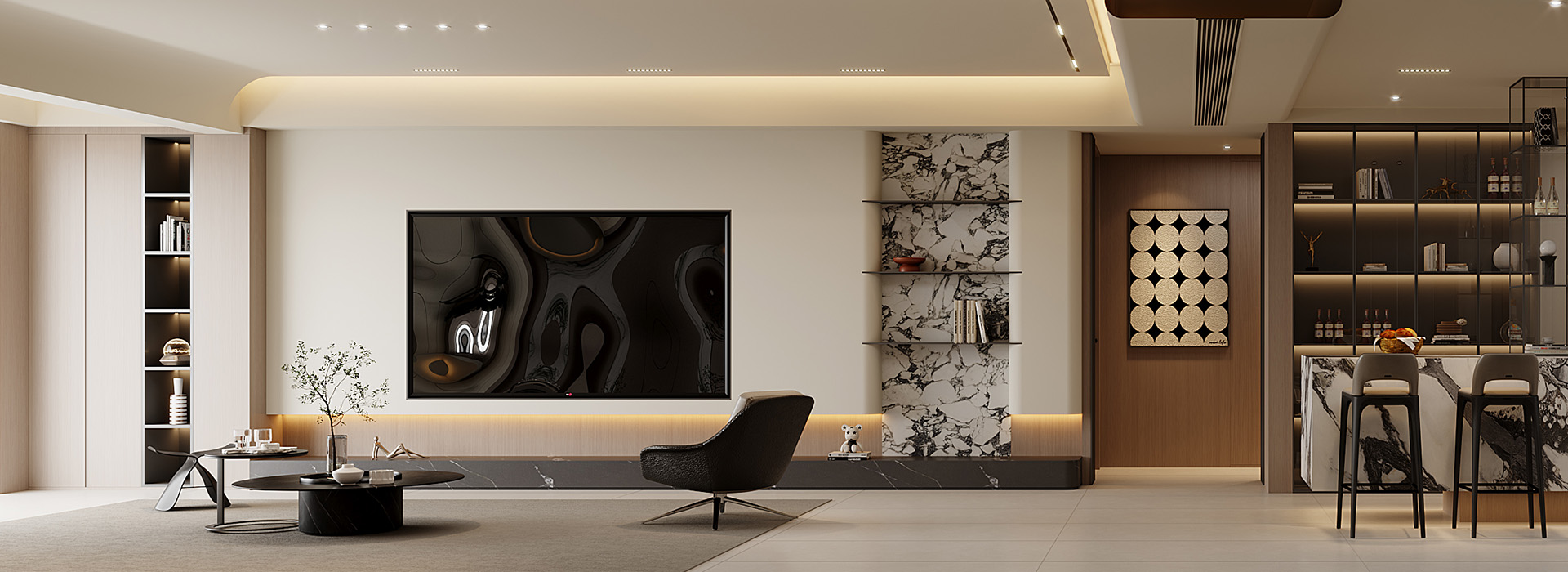 万达公馆装修,大平层装修