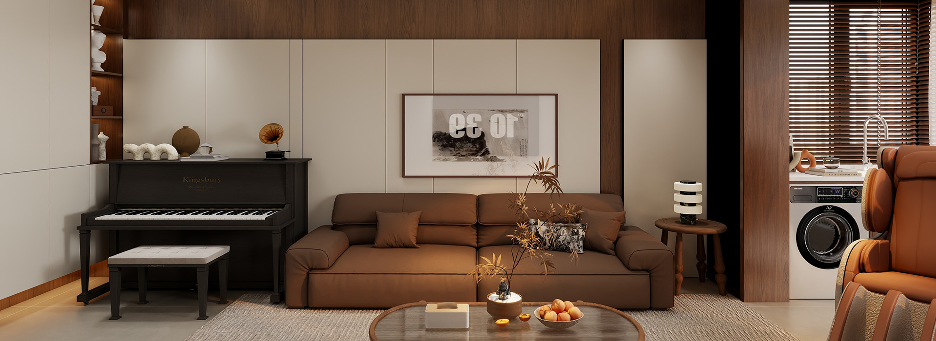 同馨花园装修,现代中古风格