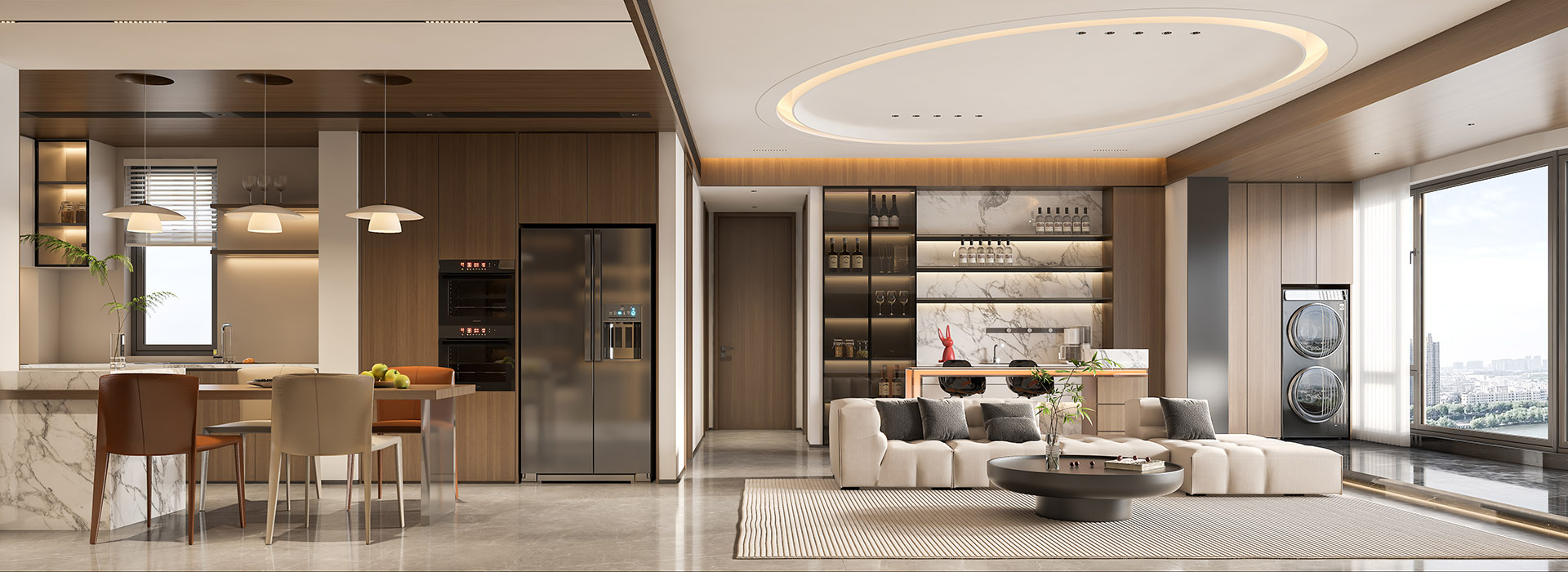 招商江山风华装修,意式轻奢风格