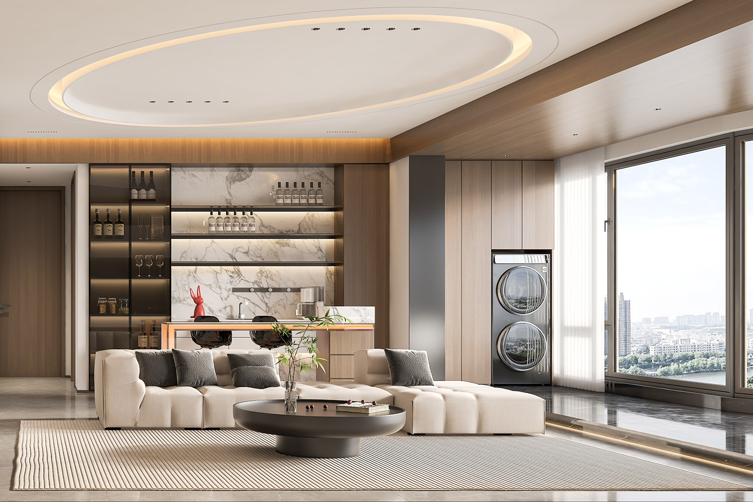 招商江山风华装修,意式轻奢风格