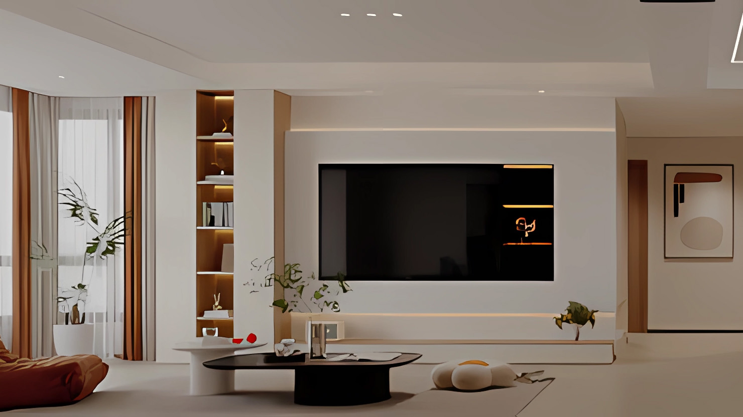 名士华府装修,现代奶油风格