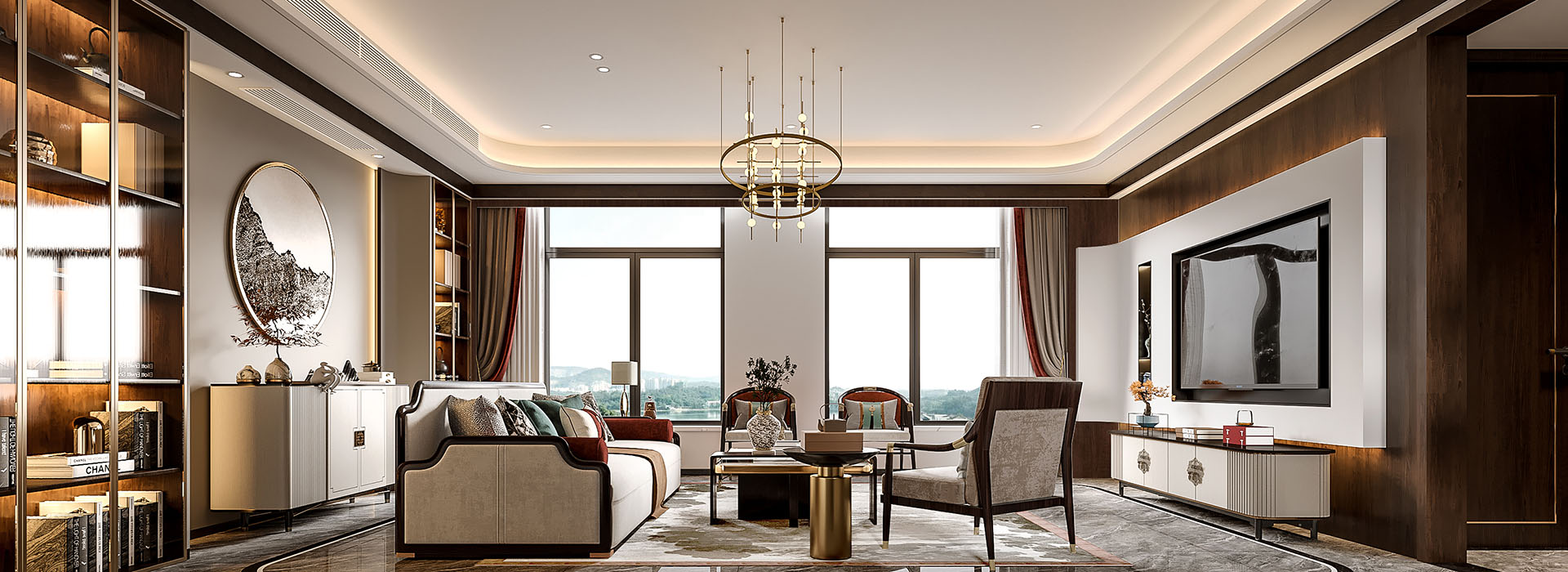 融创观澜府装修,新中式风格装修