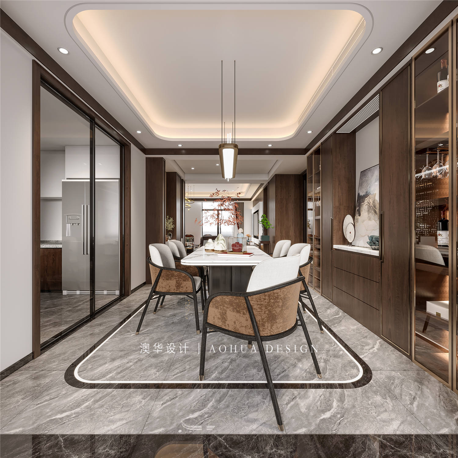 融创观澜府装修,新中式风格装修