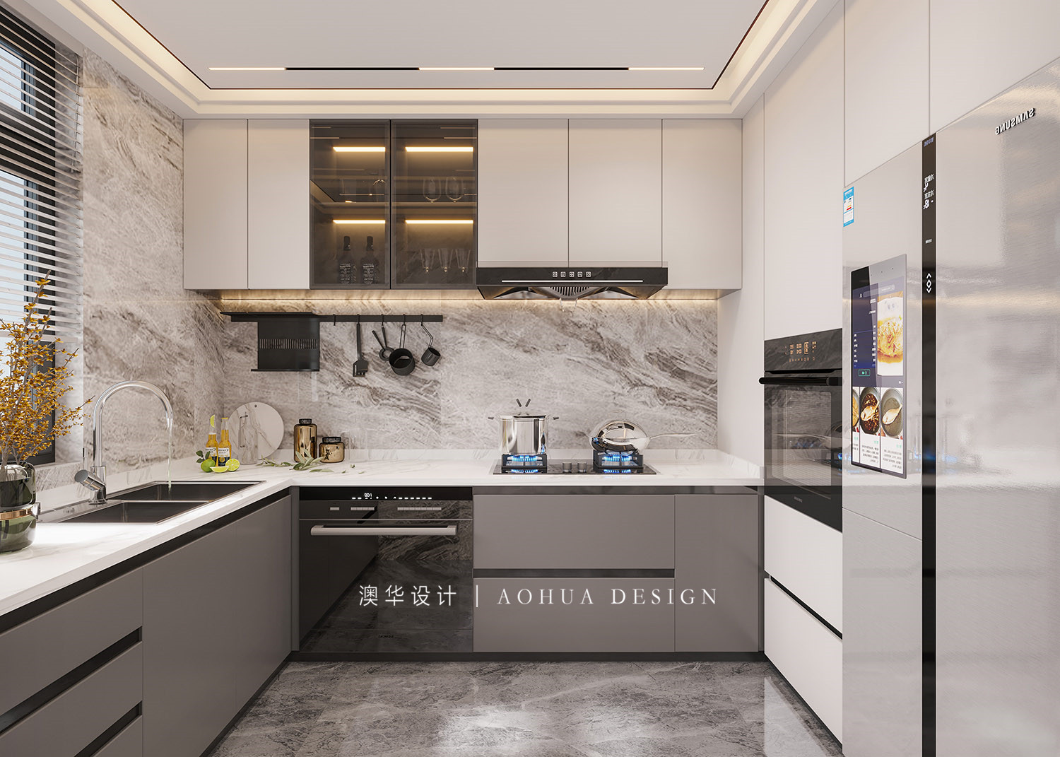 华发中央公园装修,现代意式风格