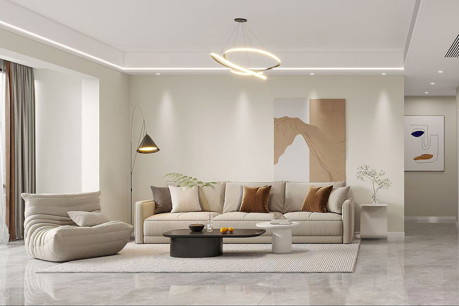 御江苑装修,奶油风格装修