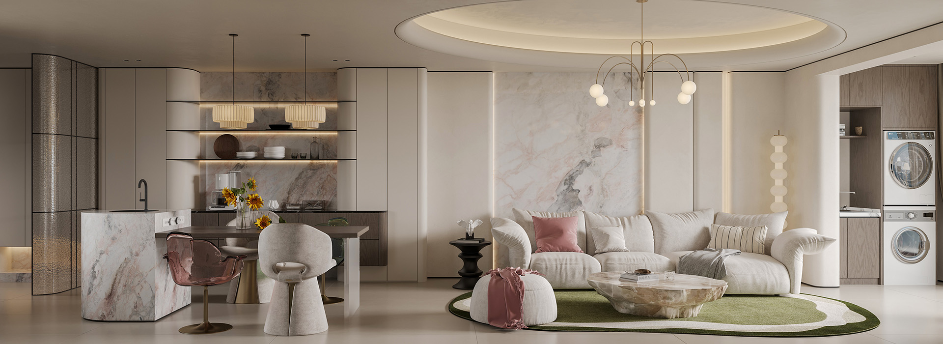 旭辉半岛装修,轻奢风格装修