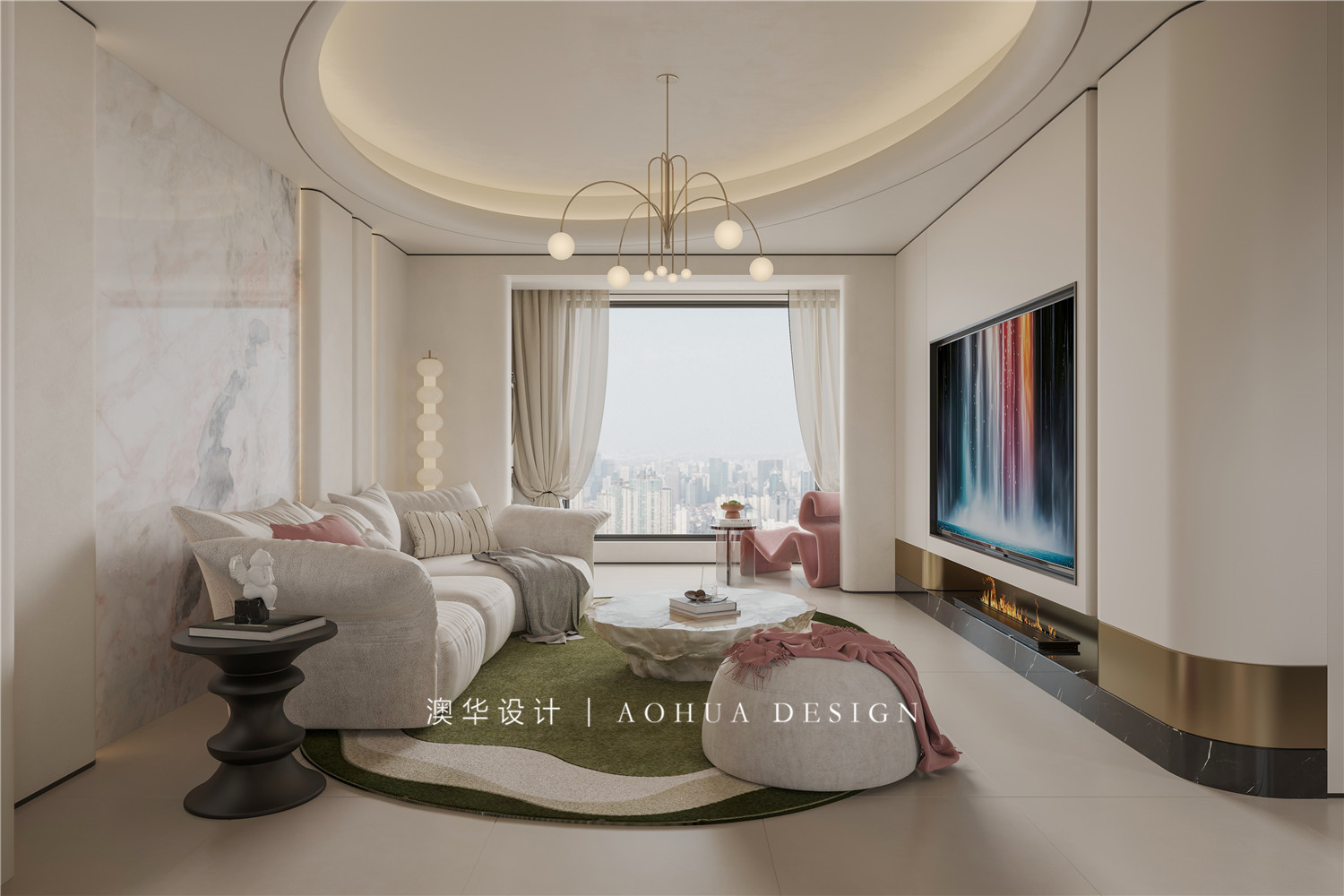 旭辉半岛装修,轻奢风格装修