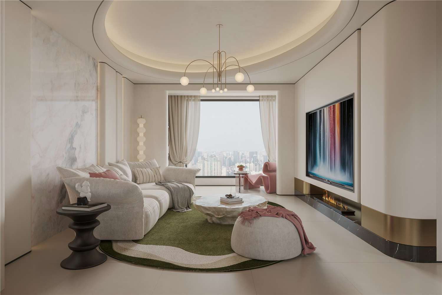 旭辉半岛装修,轻奢风格装修