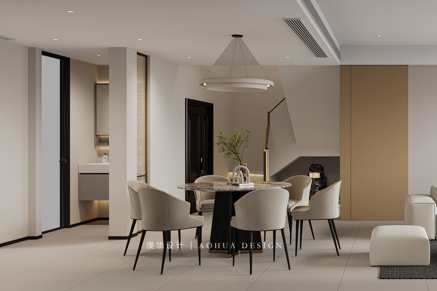 武汉别墅装修设计,现代原木风格设计