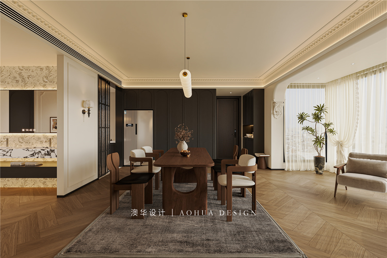 法式中古风格,去客厅化设计