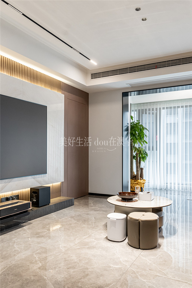 澳华实景|月亮湾壹号156㎡现代风，半开半合间的温柔叙事